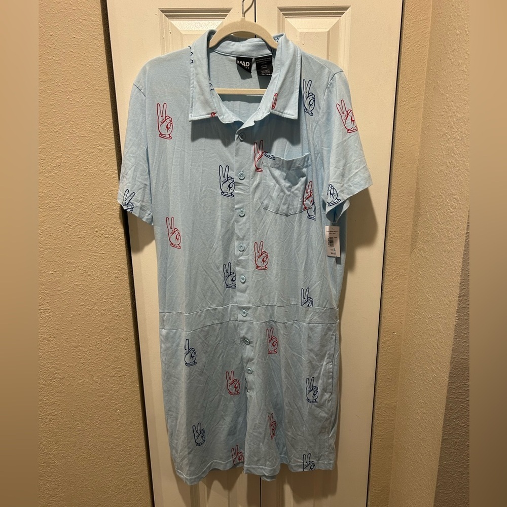 NWT‎ Mad Engine Peace American Style Romper/Jumpsuit , size XL